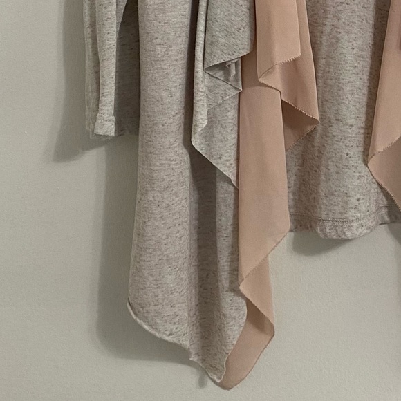 Brixon Ivy Pinson Drape Cardigan Fly Away Front Beige Pink Linen Blend Size L - Picture 7 of 10